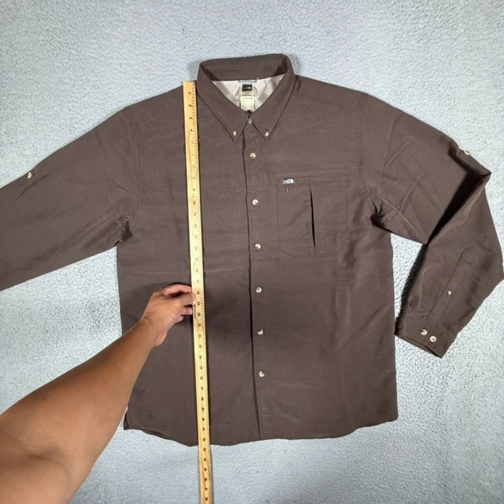 The North Face Shirt Mens XL Brown Casual Outdoor Preppy Hiking Modal Blend Logo